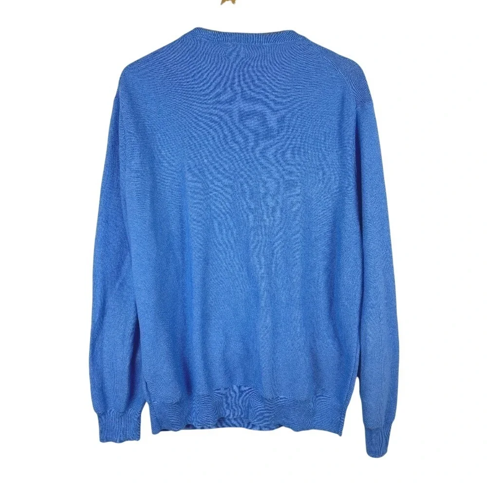 J. Crew Men's Large Sky Blue‎ 100% Cotton Crew neck Pullover Sweater Long sleeve
